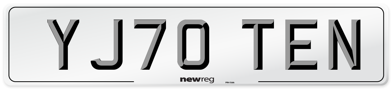 YJ70 TEN Number Plate from New Reg